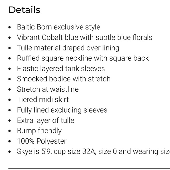 NWT Baltic Born Clementine Tulle Midi Dress - Picture 5 of 7